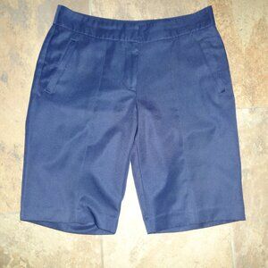 IZOD Golf Women Bermuda Shorts 8 Navy Blue Activewear flat front
